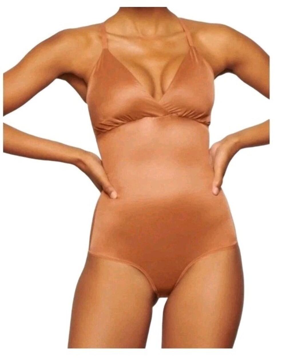 Skims Simply Bare Bodysuit Brief W/ Snaps Sienna Brown Shapewear Plus Sz 2XL NWT